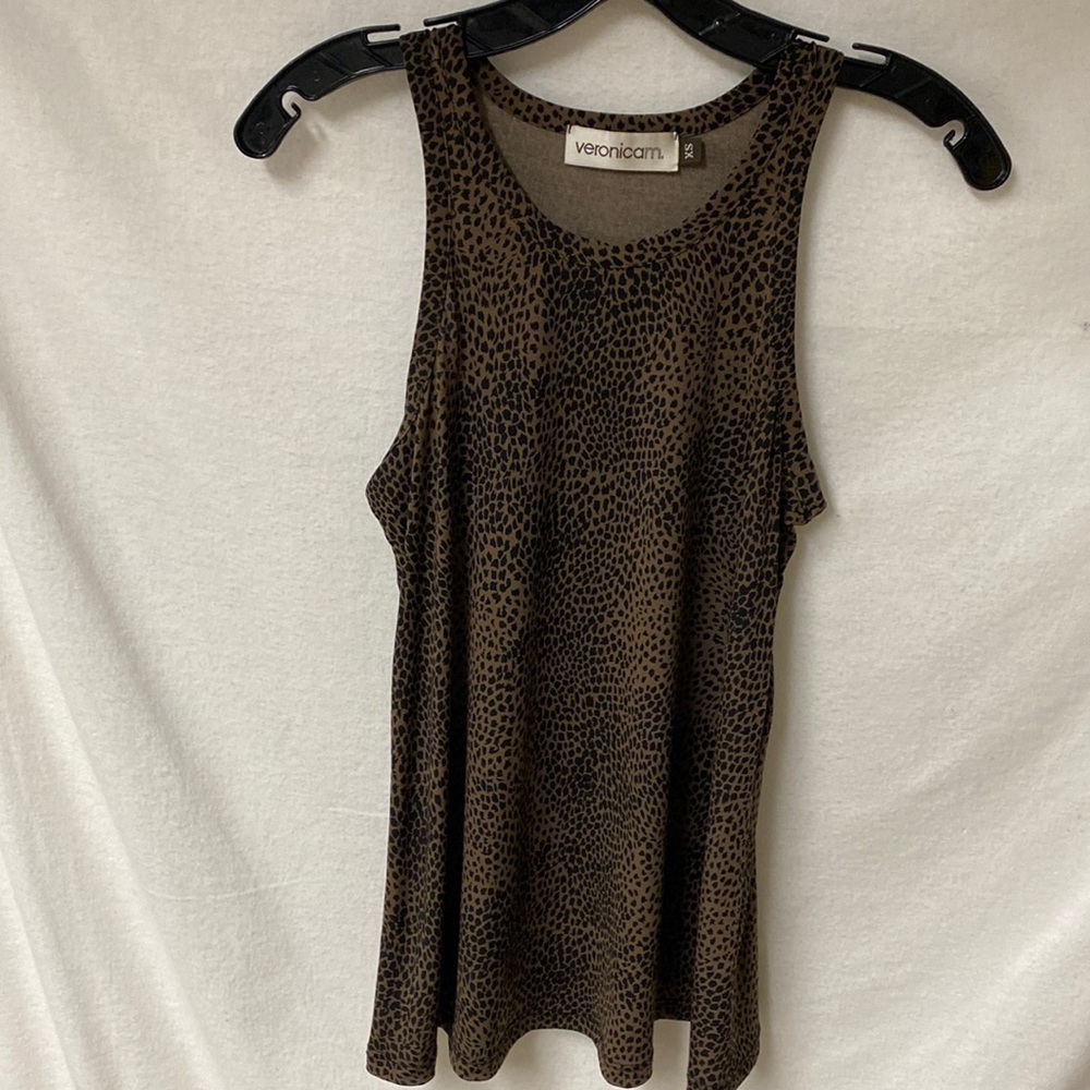 Veronicam Brown/black Cheetah Tank Top